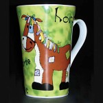 PATCHWORK HORSE MUG 12.5CMS